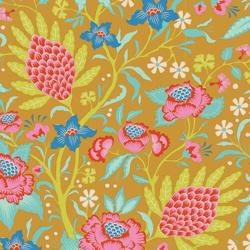 Tilda Bloomsville Flowertangle  Floral Mustard 100516