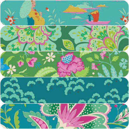 Tilda Bloomsville 1/2 Metre Bundle Pine Turquoise 