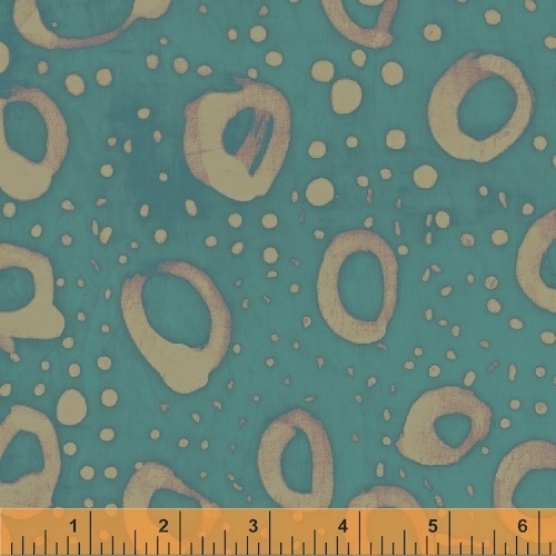 Fabric Remnant - Art History 101 Abstract Teal 75cm