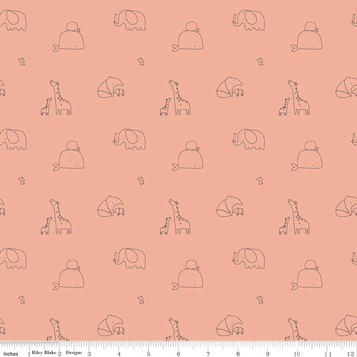 Little Things Animal Silhouettes Coral  C12151