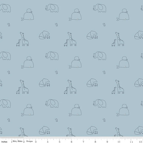 Little Things Animal Silhouettes Blue C12151