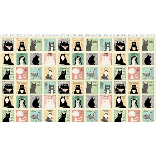 Snarky Cats Kitten Play Mini Blocks Panel Y3058-57