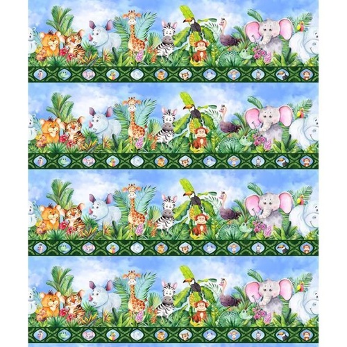 Jungle Friends Animals Border Stripe 3JF-1