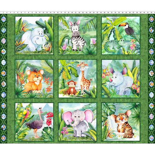 Jungle Friends Animals Blocks Panel 2JF-1