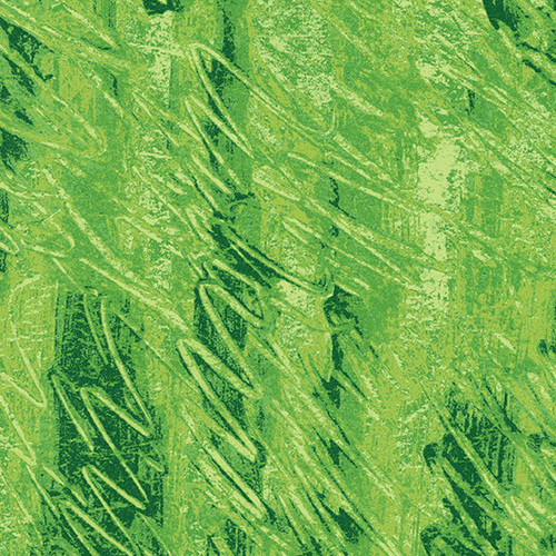 Fabric Remnant -Very Hungry Caterpillar Fingerpainting Green 87cm