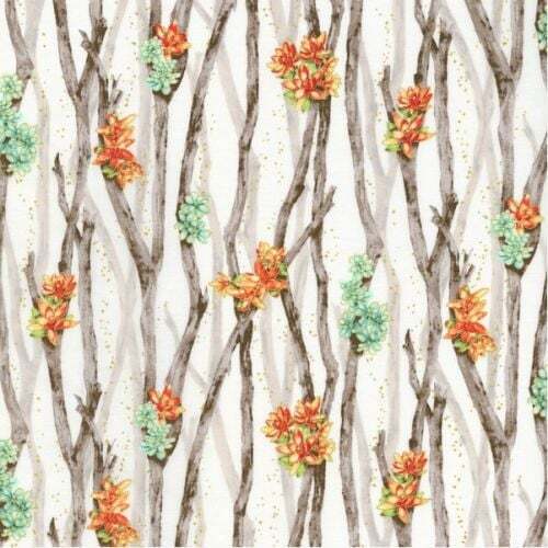 Fabric Remnant -	Oasis Desert Breeze Thistle Floral 57cm