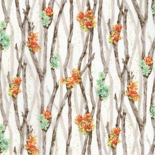 Fabric Remnant -	Oasis Desert Breeze Thistle Floral 57cm
