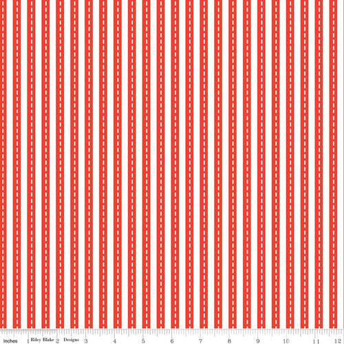 Fabric Remnant -Cops and Robbers Lanes Stripe 35cm