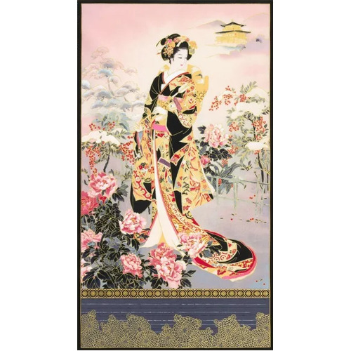 Imperial Collection Metallic Geisha Girls Panel 21198-122