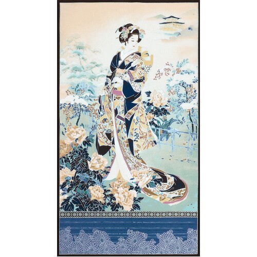 Imperial Collection Metallic Geisha Girls Panel 21198-228