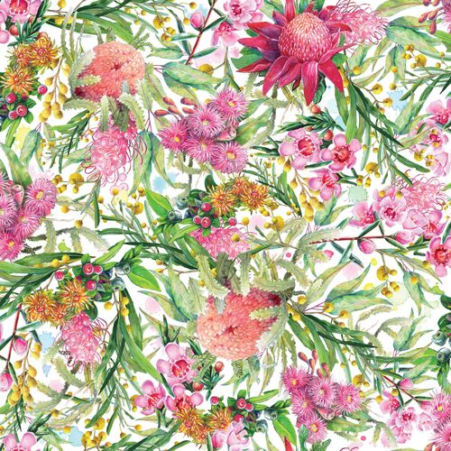Carlie Edwards Collection Australian Wildflowers White DV5908