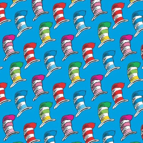 Fabric Remnant - Express Yourself Dr Seuss Cat In Hat 50cm