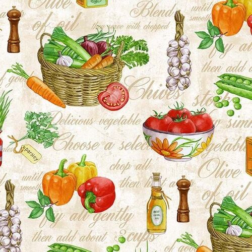 Taste of the Season Vegetables Words Cream 10866CR