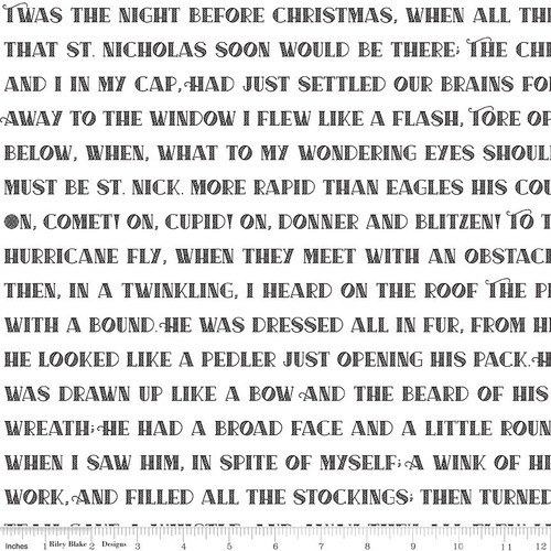 Saint Nicholas Twas Night Before Christmas Words White 12344