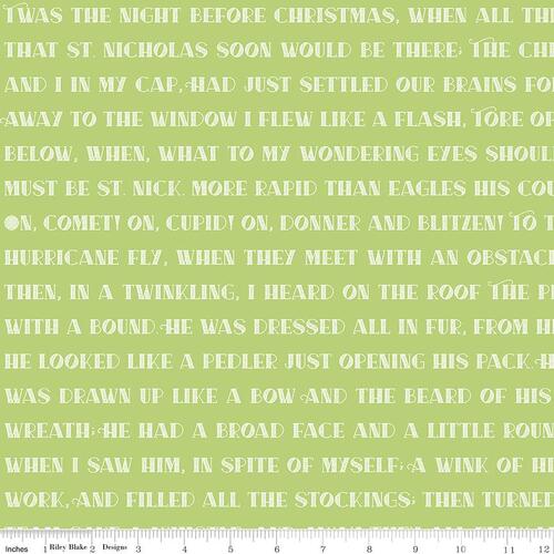 Saint Nicholas Twas Night Before Christmas Words Green 12344