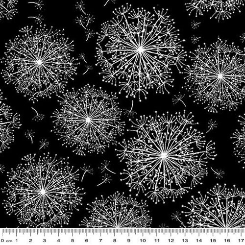 Fabric Remnant -Night & Day Dandelion 55cm