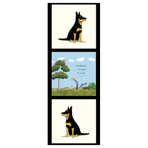 Man's Best Friends Kelpie Dog Blocks Panel DV5490