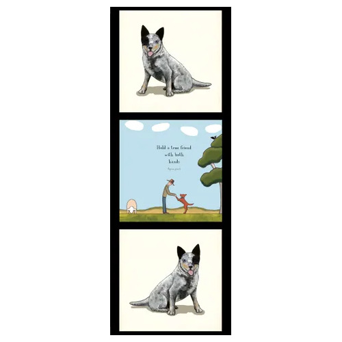 Man's Best Friends Blue Heeler Dog Blocks Panel DV5492