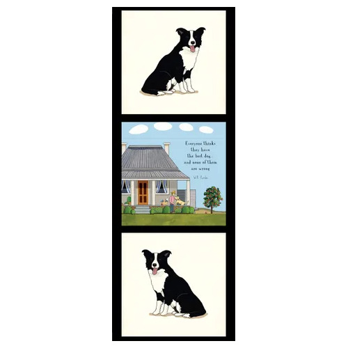 Man's Best Friends Border Collie Dog Blocks Panel DV5493