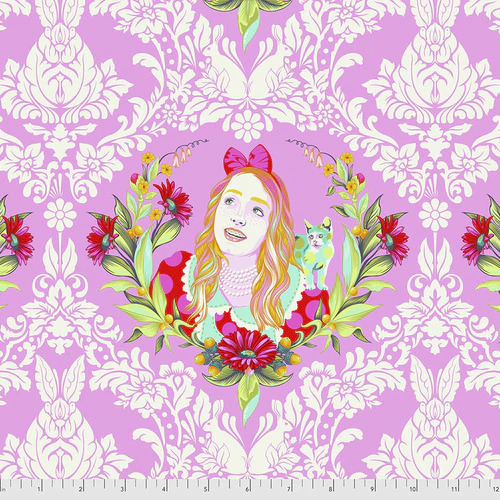 Fabric Remnant -Tula Pink Curiouser Alice Wonderland 67cm