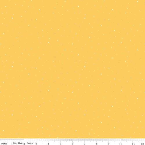 Fabric Remnant -Riley Blake Dapple Dot Spots Yellow 50cm
