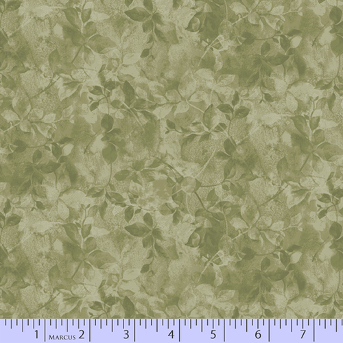 Fabric Remnant -Shadings Tonal Leaf Vine Blender Green 88cm