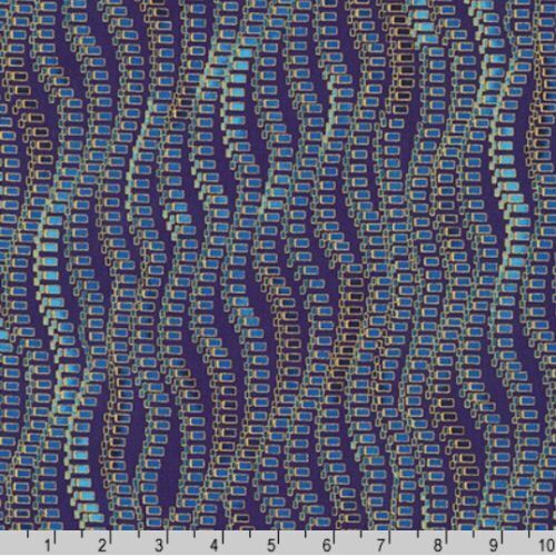 Fabric Remnant -Treasures of Alexandria Wavey Zipper 77cm