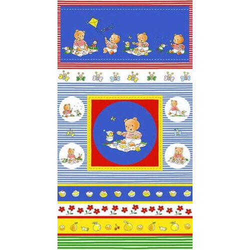 Teddy Primary Colours Bobbies Picnic Panel 4503 353