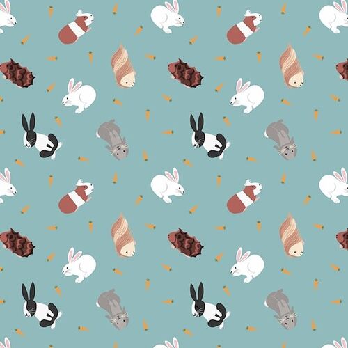Small Things Bunny Rabbits Bunnies Turquoise LESM27 002 
