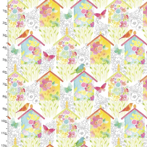 Happy Meadow Watercolour Birdhouses FT12316 