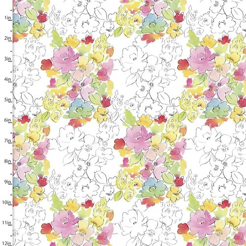 Happy Meadow Watercolour Stencil Floral  FT12320 