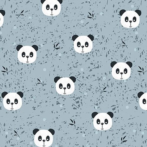 Pretty Panda & Bamboo Leaves Steel Blue 4501 202 