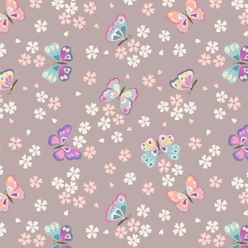 Love Blooms Butterflies Dark Natural LEA523 002 