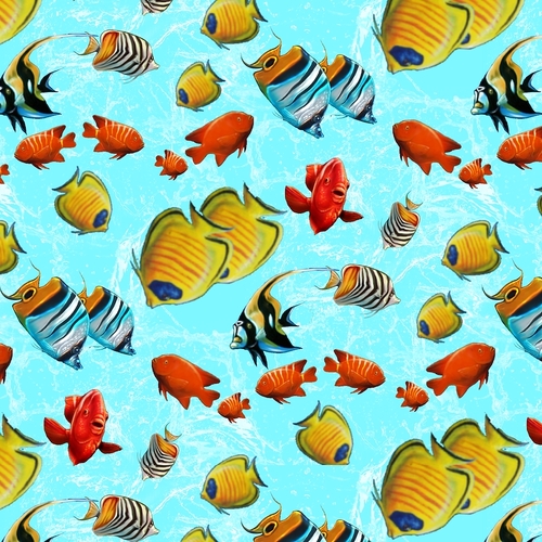 Small Fish Tossed Allover Blue BQ5748 011 