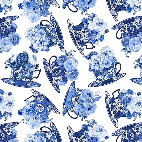  Tossed Teacups With Flowers Blue White BQ1729 001