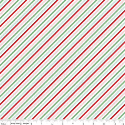 Riley Blake Christmas Pixie Noel 2 Stripes Multi 12118