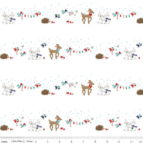 Riley Blake Christmas Pixie Noel 2 Reindeer White 12111