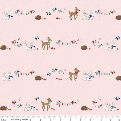 Riley Blake Christmas Pixie Noel 2 Reindeer Pink 12111
