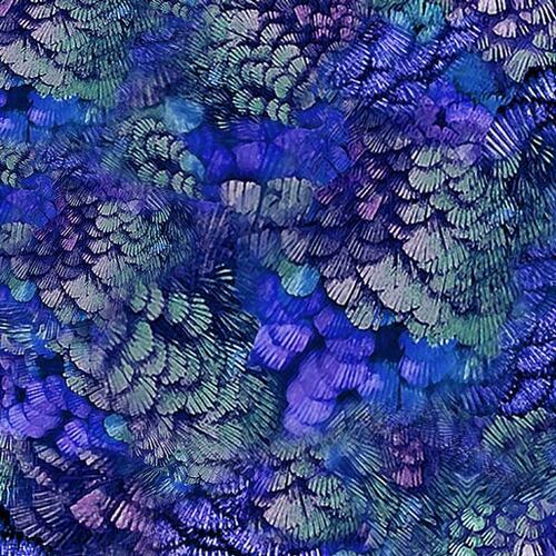 De's Wideback Tiny Feathers Blue 108" 1096AA