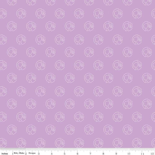 Riley Blake Barbie™ Girl Logo Dot Lilac 12993