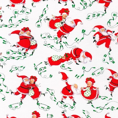 Fabric Remnant - Christmas Jamboree Dancing Mr & Mrs Claus 73cm