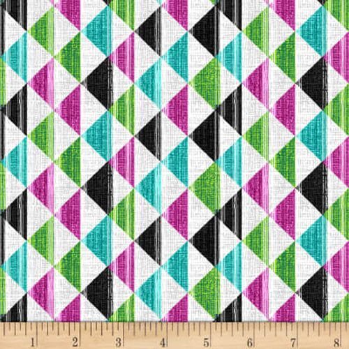 Fabric Remnant -Beauty in Bloom Triangle Geometric Multi 92cm
