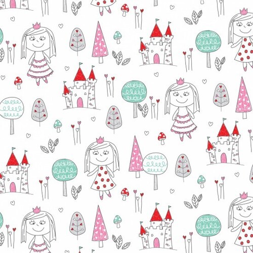 * SALE* Little Princess Castles White Per Metre