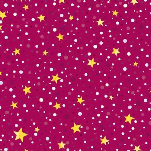 * SALE* Winter Lights Stars Burgundy Per Metre