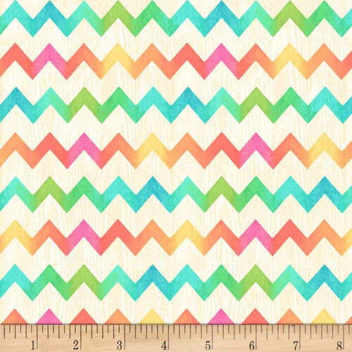 * SALE * Butterfly Dreams Zig Zag Tex Chevron Rainbow Per Metre