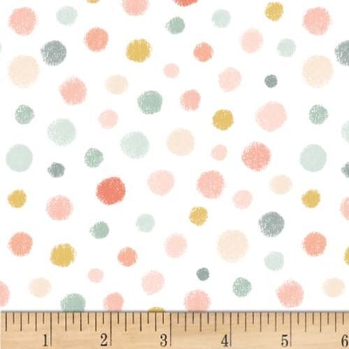 Fabric Remnant -Woodland Tea Time Scattered Dots 80cm