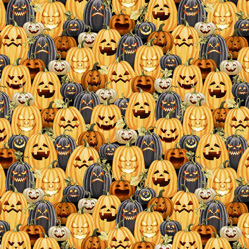 Henry Glass Halloween Ball Jack-o’-lantern Patch Orange 3046-35