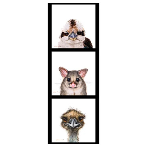 Wildlife Art Kookaburra Possum Emu Panel DV3725