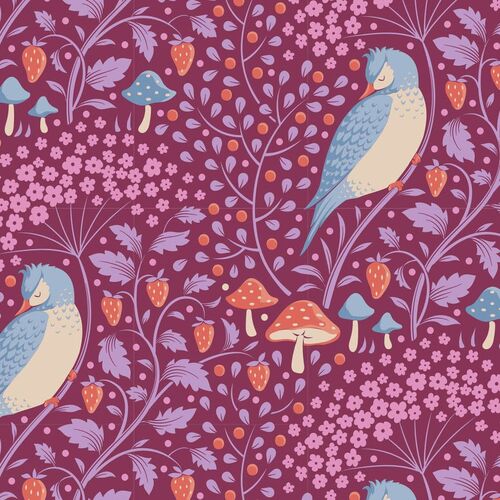 Tilda Hibernation Sleepy Bird Mulberry Old Rose 100528