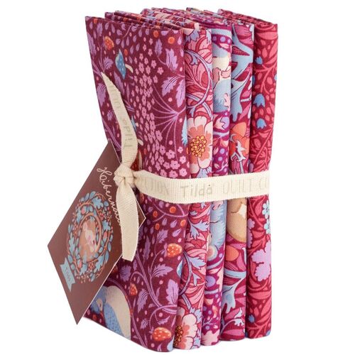 Tilda Hibernation Fat Quarter Fabric Bundle Old Rose
